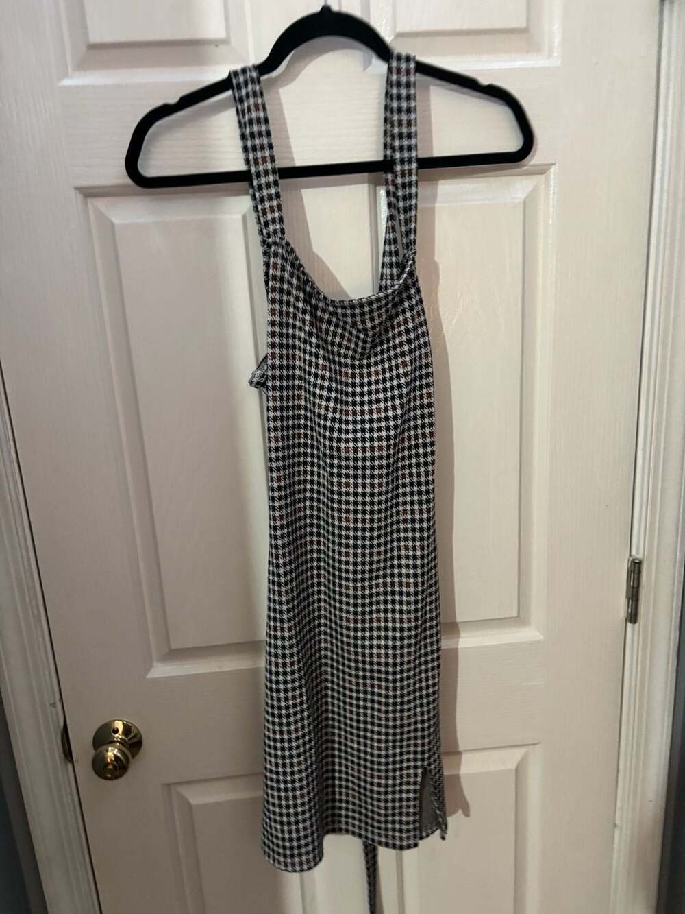 Just Polly New York Houndstooth Halter Mini Dress XL